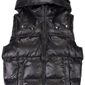 PURPLE BRAND Nylon Puffer Vest 'Black' SIZE MEDIUM
